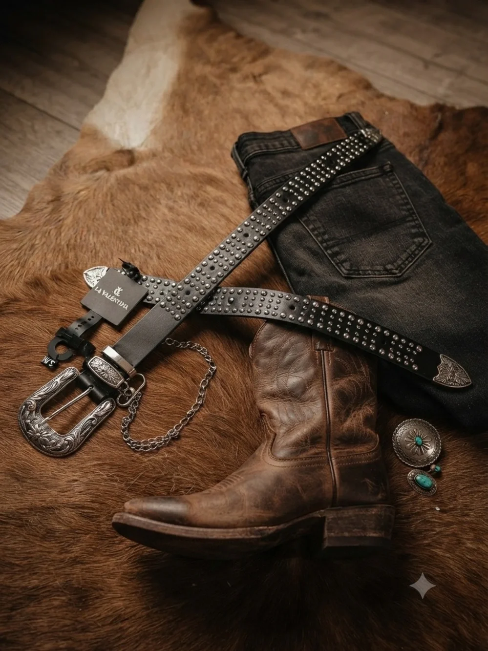 La Valentina Western Studded Chain Belt